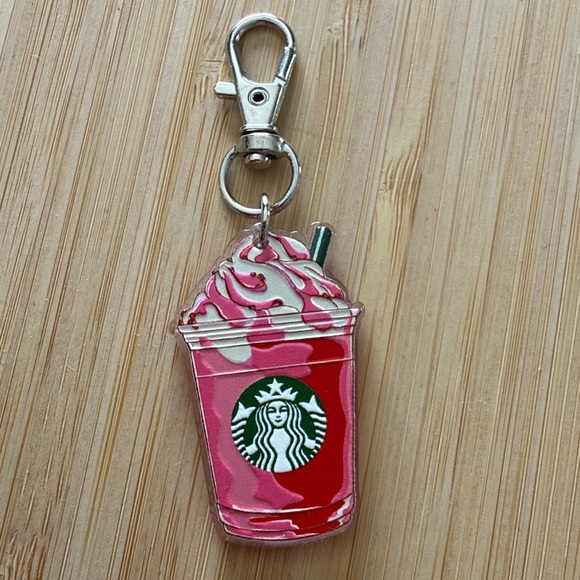 5 piece Starbucks Inspired Colorful Frappuccino Keychain Collection - Picture 7 of 9